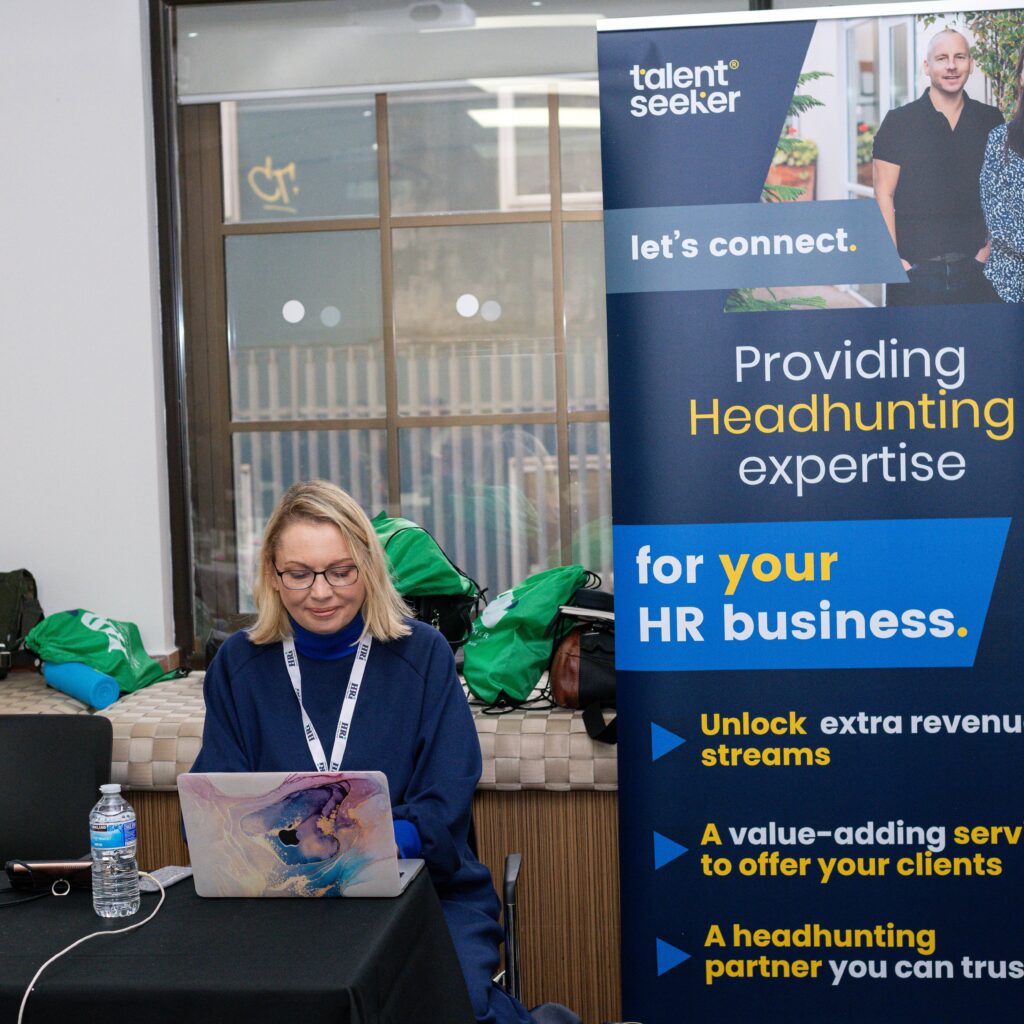 Talent seeker stand at conference