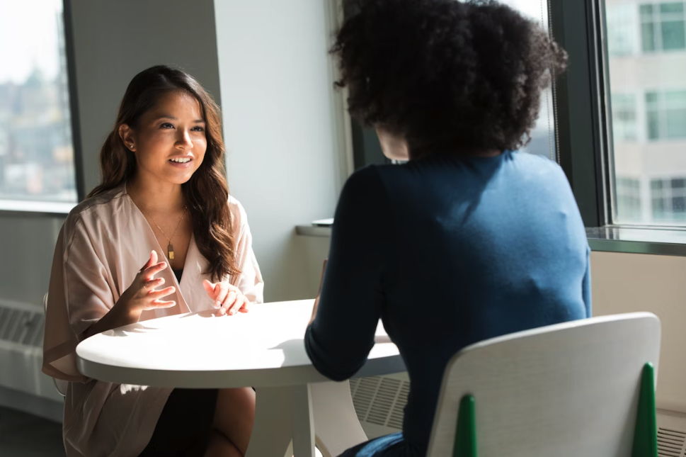 two ladies having an interview